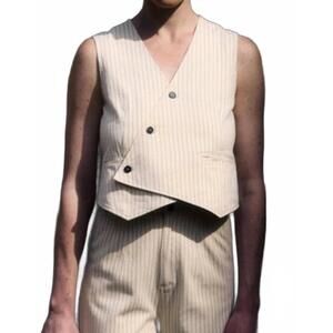 NEW JIJI lisa stripe vest in cream